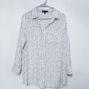 Velvet Heart Women's Button-Down Shirt Design Striped Business Casual 2X Plus